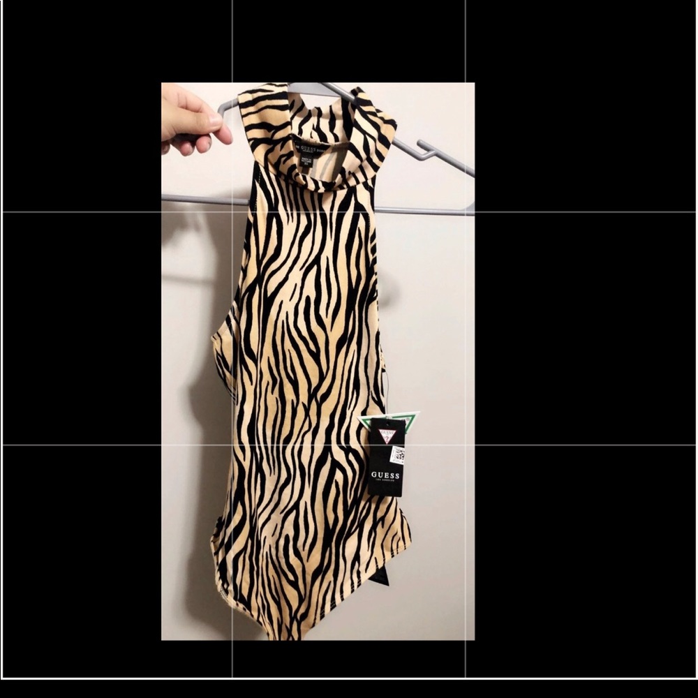 Guess zebra print thong bodysuit NEW